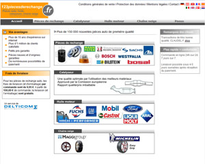 Page d'accueil de 123 pieces de rechange
