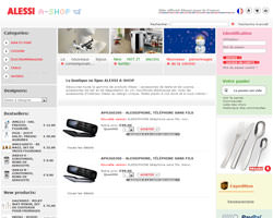 Page d'accueil de Alessi A-shop