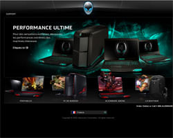 Page d'accueil de Alienware