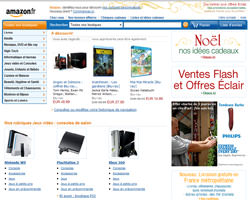 Page d'accueil de Amazon