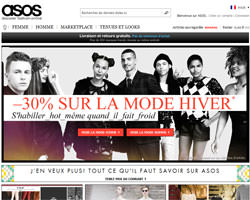 Page d'accueil de ASOS