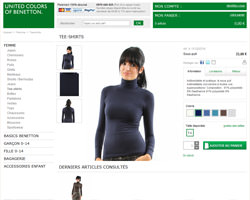 Une fiche produit de Benetton