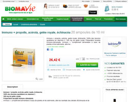 Une fiche produit de Bio Mavie