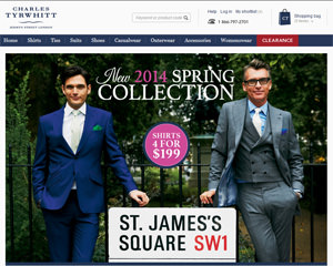 Page d'accueil de Charles Tyrwhitt