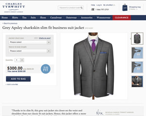 Une fiche produit de Charles Tyrwhitt