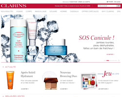 Page d'accueil de Clarins