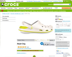 Une fiche produit de Crocs