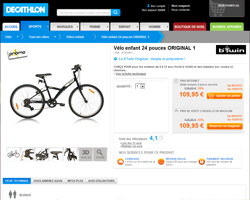 Une fiche produit de Decathlon