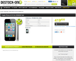 Une fiche produit de Destock-One