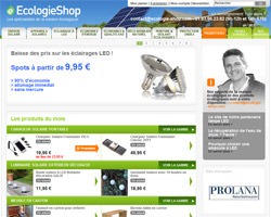 Page d'accueil de Ecologie Shop