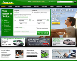 Page d'accueil de Europcar