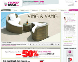 Page d'accueil de Factory Deco