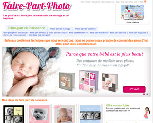 Page d'accueil de Faire-Part photo