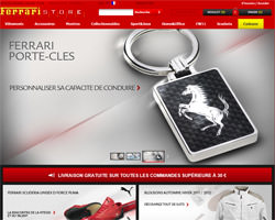 Page d'accueil de Ferrari Store