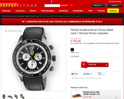 Une fiche produit de Ferrari Store