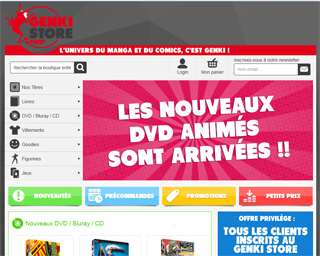 Page d'accueil de Genki Store