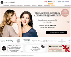 Page d'accueil de Glossybox