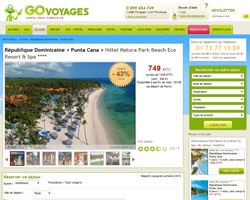 Une fiche produit de Go Voyages