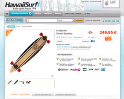 Une fiche produit de Hawaii Surf