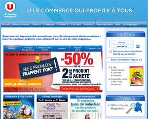 Page d'accueil de Hyper U, Super U, March� U