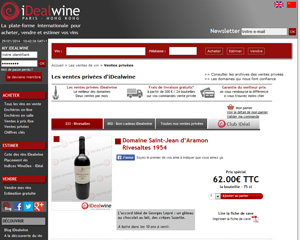 Une fiche produit de iDealwine