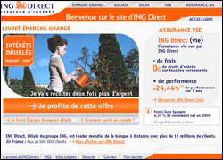 Page d'accueil de ING Direct