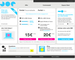 Page d'accueil de Joe Mobile