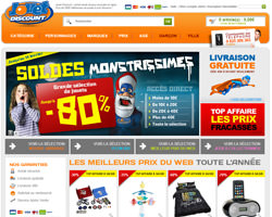 Page d'accueil de Jouet Discount