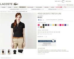 Une fiche produit de Lacoste