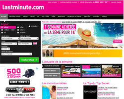 Page d'accueil de Lastminute