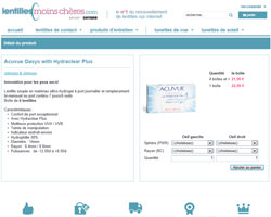 Une fiche produit de Lentilles moins ch�res