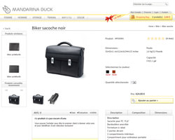 Une fiche produit de Mandarina Duck