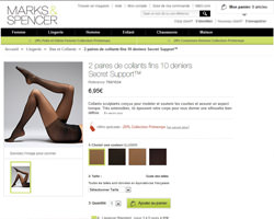 Une fiche produit de Marks & Spencer