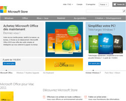 Page d'accueil de Microsoft Store