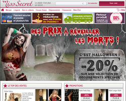 Page d'accueil de Miss Secret