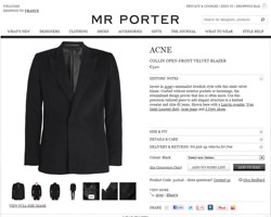 Une fiche produit de Mr Porter