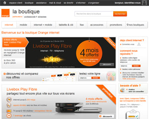 Page d'accueil de Orange Internet