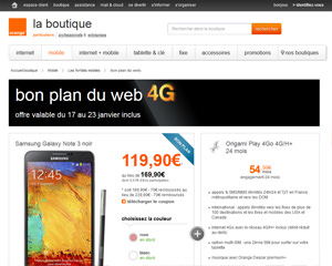 Une fiche produit de Orange Mobile