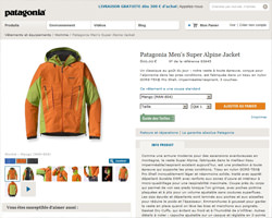 Une fiche produit de Patagonia