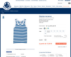 Une fiche produit de Petit Bateau