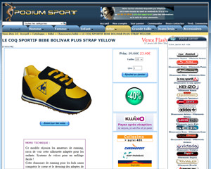 Une fiche produit de Podium Sport