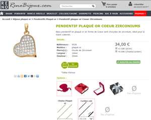 Une fiche produit de Renobijoux