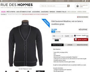 Une fiche produit de Rue des Hommes