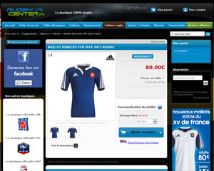 Une fiche produit de Rugby Center