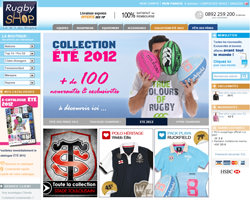 Page d'accueil de Rugby Shop