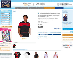 Une fiche produit de Rugby Shop