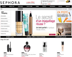 Page d'accueil de Sephora