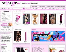 Page d'accueil de Sexshop