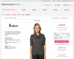 Une fiche produit de Show Room Prive