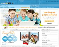Page d'accueil de Snapfish (ex Pixaco HP)